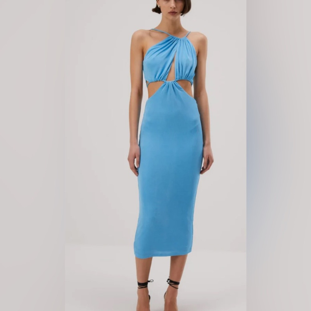 Misha Zeke Cut Out Slinky Midi Dress Size EU 34/US XS